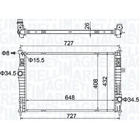 Radiator. racire motor Engine radiator fits. DS DS 7 CITROEN BERLINGO BERLINGO-MINIVAN C4 GRAND PICASSO II C4 PICASSO II C4 SPAC Magneti Marelli 350213207200