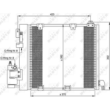Condensator. climatizare 9119177 aer mai rece cu uscator OPEL ASTRA G 1.7 TD 98 - OPEL ASTRA G (F70), Estate Van, 09.1998 - 04.2005 NRF 35302