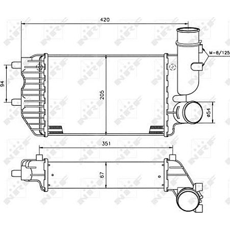 Intercooler. compresor Intercooler CITROEN JUMPER FIAT DUCATO SCUDO ULYSSE PEUGEOT BOXER 1.9D-2.8D 02.94- FIAT DUCATO (230_), Cadru de sprijin, 03.1994 - 04.2002 NRF 30066A