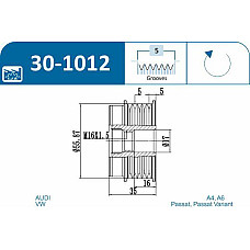 Fulie, alternator AUDI A4 (8D2, B5), Sedan, 11.1994 - 12.2001 IJS GROUP 30-1012