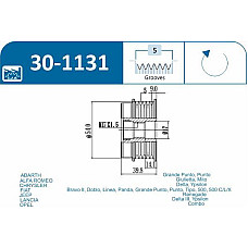 Fulie, alternator FIAT 500 (312_), Hatchback, 07.2007 - IJS GROUP 30-1131