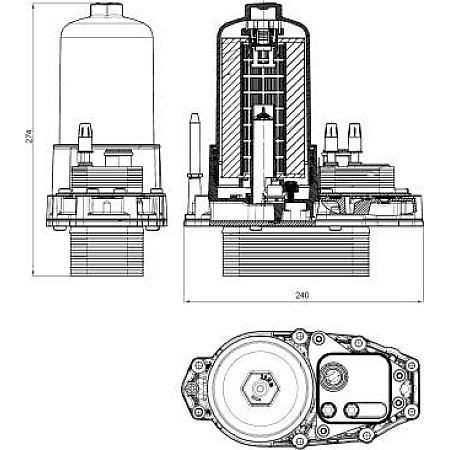 Radiator ulei. ulei motor Oil radiator with filter LAND ROVER DISCOVERY III DISCOVERY IV RANGE ROVER SPORT I 2.7D 07.04-12 LAND ROVER DISCOVERY III (L319), Van, 01.2007 - 07.2009 NRF 31831