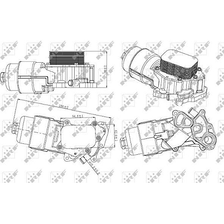 Radiator ulei. ulei motor Oil cooler with oil filter housing with seal CITROEN BERLINGO BERLINGO MULTISPACE BERLINGO-MINIV CITROEN C4 I (LC_), Hatchback, 11.2004 - 12.2013 NRF 31328