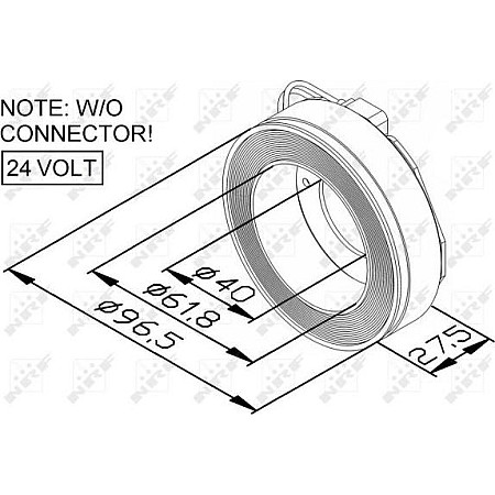 Bobina, ambreiaj magnetic compresor MERCEDES-BENZ ACTROS MP2 / MP3 (934.03), 10.2002 - NRF 38448