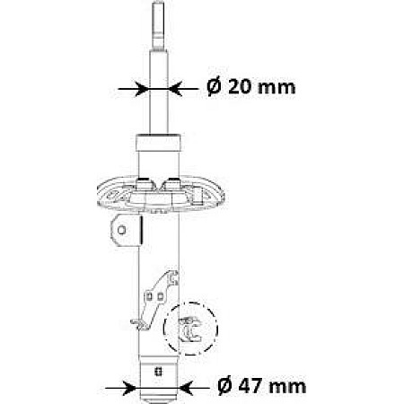 Amortizor Shock absorber front R CITROEN C3 III C4 CACTUS 1.2-1.6D 09.14- CITROEN C4 CACTUS (N), Hatchback, 09.2014 - KYB 3348098