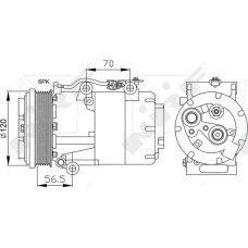 Compresor, climatizare VOLVO C70 II (542), Sabrioleta, 03.2006 - 12.2013 NRF 32250