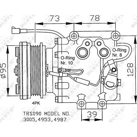 Compresor. climatizare Air-conditioning compressor MAZDA 323 C V 323 P V 323 S V 1.3-1.5-1.8 08.94-09.98 MAZDA 323 P V (BA), Hatchback, 10.1996 - 09.1998 NRF 32236