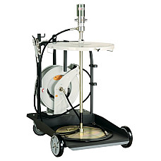 Aparate de distribuire vaselina PROFITOOL kit de gresare pt galeti/butoaie de 180-220kg pompa pneumatica pt vaselina cu raport de 50:1 Pistol de gresat Furtun 15m pe tambur pe carucior PROFITOOL 0XPTJC0064