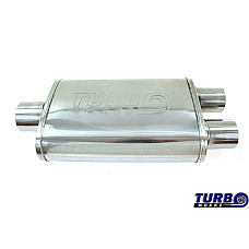 &quot;Toba esapament Tlumik Srodkowy TurboWorks LT-06 Center 25&quot;&quot; Dual 225&quot;&quot;  podwojne wyjscie jedno wejscie 355x230x110mm wejscie 63mm wyjscia 2x 57mm&quot; TURBOWORKS TW-TL-106