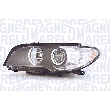 Far Lampa frontala Stanga H7 H7 W21W electric cu motor halogen culoare insert negru semnalizator alb potriveste BMW 3 E46 MAGNETI MARELLI 710301209205