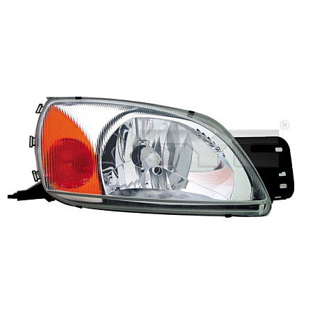Far Lampa frontala Dreapta H4 electric cu motor culoare insert: cromat culoare semnalizator: galben FORD COURIER FIESTA IV FIESTA/HATCHBACK FIESTA/MINIVAN 01.99-04.03 TYC TYC 20-5923-15-2