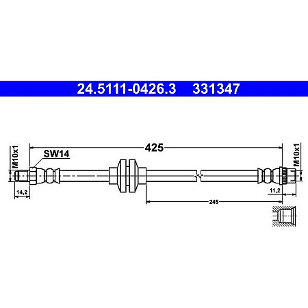 Furtun frana RENAULT MEGANE III (BZ_), Hatchback Van, 11.2008 - 08.2015 ATE 24.5111-0426.3