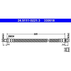 Furtun frana RENAULT TRAFIC III (JG_), Autobuz, 05.2014 - ATE 24.5111-0221.3
