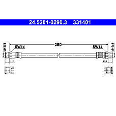 Furtun frana Furtun-conducta de frana flexibil Fata Dreapta-Stanga lungime 290mm M10x1-M10x1 BMW 1502-2002 E10 25 BMW 2.5-3.2 (E9), Compartiment, 09.1967 - 03.1976 ATE 24.5201-0290.3