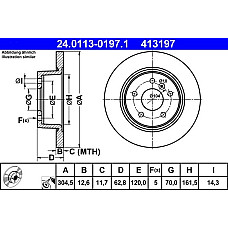 Disc frana LAND ROVER RANGE ROVER II (P38A), Crossover, 07.1994 - 03.2002 ATE 24.0113-0197.1