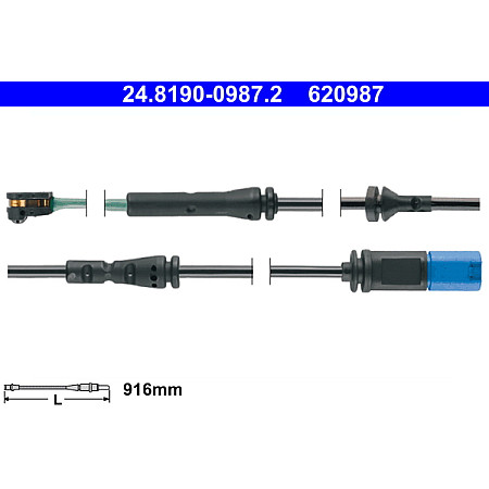 Senzor de avertizare.uzura placute de frana Senzor uzura placute frana Fata BMW 5 G30 F90 5 G31 6 GRAN TURISMO G3 BMW 8 (G14, F91), Sabrioleta, 11.2018 - ATE 24.8190-0987.2