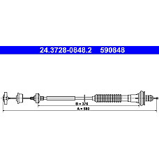 Cablu ambreiaj 580mm-347mm PEUGEOT 206 206 1.1-1.6LPG 08.98- PEUGEOT 206 (2B), Sedan, 03.2007 - ATE 24.3728-0848.2