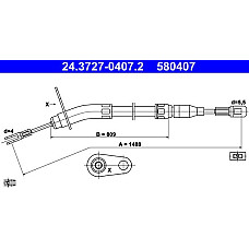 Cablu, frana de parcare MERCEDES-BENZ /8 (W114), Sedan, 01.1968 - 11.1976 ATE 24.3727-0407.2