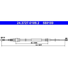 Cablu, frana de parcare AUDI TT (8N9), Roadster, 10.1999 - 06.2006 ATE 24.3727-0189.2