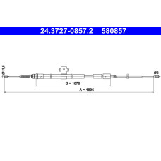 Cablu. frana de parcare Handbrake cable rear R 1896mm PEUGEOT 308 II 1.2-2.0D 09.13-06.21 PEUGEOT 308 SW II (LC_, LJ_, LR_, LX_, L4_), Turism, 03.2014 - ATE 24.3727-0857.2