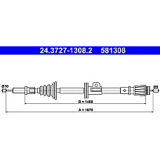 Cablu, frana de parcare VOLVO V70 I (875, 876), Turism, 12.1995 - 12.2000 ATE 24.3727-1308.2