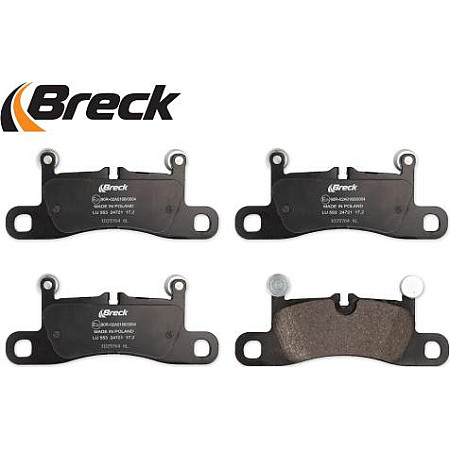 Set placute frana.frana disc Set de frana din ceramica Spate cu greutati de echilibrare cu un tampon de amortizare fara optio PORSCHE 911 (991), Compartiment, 12.2011 - Breck 24721 00 553 00
