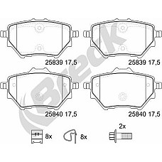 Set placute frana.frana disc Set placute frana Spate CITROEN BERLINGO BERLINGO-MINIVAN C4 GRAND PICASSO II C4 III PEUGEOT 308 SW I (4E_, 4H_), Turism, 09.2007 - 10.2014 Breck 25839 00 704 00