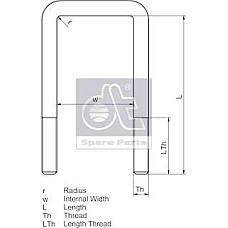 Brida arc Frunze catus de primavara M24 103mmx260mm VOLVO FH FH II FH12 FH16 FH16 II FM FM12 FM7 FM9 FMX FMX II N VOLVO FMX, 04.2010 - DT Spare Parts 2.61832