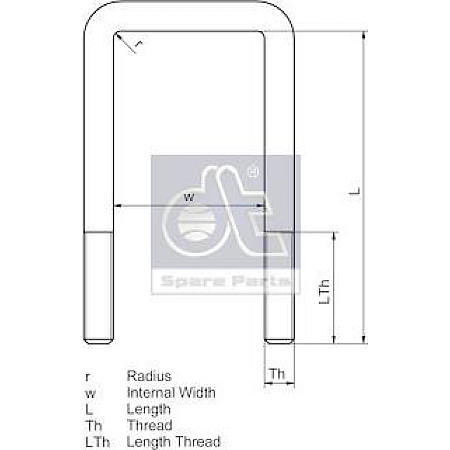 Brida arc Frunze catus de primavara M24 103mmx260mm VOLVO FH FH II FH12 FH16 FH16 II FM FM12 FM7 FM9 FMX FMX II N VOLVO FMX, 04.2010 - DT Spare Parts 2.61832