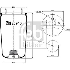Burduf. suspensie pneumatica Burduf de suspensie de aer fara piston BPW Febi Bilstein 20940