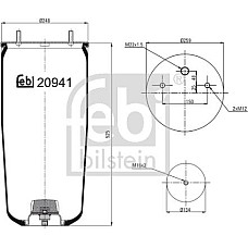 Burduf. suspensie pneumatica Burduf de suspensie de aer fara piston BPW Febi Bilstein 20941