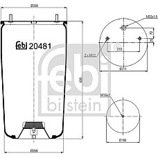 Burduf. suspensie pneumatica Burduf de suspensie de aer fara piston BPW Febi Bilstein 20481