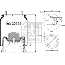 Burduf. suspensie pneumatica Supa de suspensie pneumatica spate R SAF AR EU INTRAAX M O PU U UT Febi Bilstein 20522