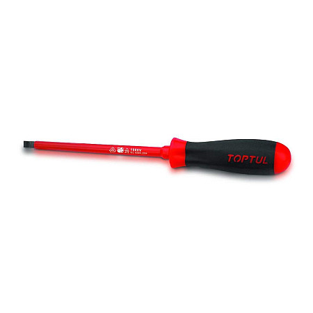 Surubelnite, biti Surubelnita Cap plat plat dimensiune metrica: 3 mm standard lungime: 75 mm lungime totala: 162 mm maner: ergonomice / izolat varf: calit/intarit/izolat/magnetic/negru TOPTUL FAEB0308