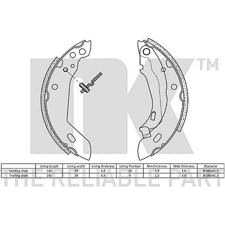 Set saboti frana RENAULT SUPER 5 (S40_), Hatchback Van, 10.1984 - 12.1996 NK 2799389