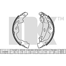 Set saboti frana TOYOTA AYGO I (_B1_), Hatchback, 02.2005 - 05.2014 NK 2745705