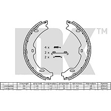 Set saboti frana, frana de mana MERCEDES-BENZ SL (R230), Sabrioleta, 10.2001 - 01.2012 NK 2733765