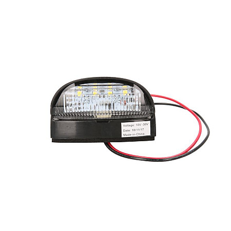 Iluminare numar de circulatie Lampa numar inmatriculare LED 12-24V culoare. negru culoare sticla. transparent 44x50mm lungime ca HELLA 2KA 357 013-001