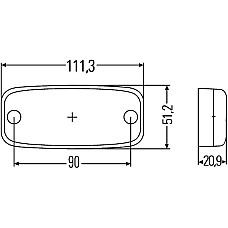 Lumina de delimitare Outline marker lights L-R yellow LED height 21mm width 111mm depth 51mm bolt-horizontal fixing hose length HELLA 2PS 345 600-001