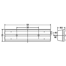 Stop spate Rear lamp R P21W-R10W 24V with indicator reversing light with stop light parking light with reversing signal side MERCEDES-BENZ ECONIC, 01.1998 - HELLA 2VP 007 500-521