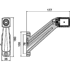Lampa gabarit Outline marker lights L orange-red-white LED surface hose length 300 on long arm 12-24V slide connector HELLA 2XS 011 744-171
