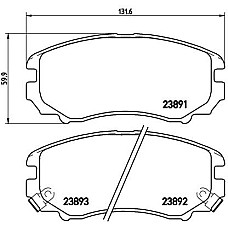Set placute de frana Fata HYUNDAI COUPE II ELANTRA III ELANTRA IV SONATA IV SONATA V TIBURON TUCSON TUCSON/SUV KIA MAGENTIS I OPTIMA SOUL I SPORTAGE II 1.6-2.7 06.00- BREMBO P 30 018