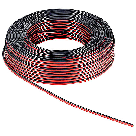 Rola cablu pentru boxe, 2 x 1.5 mm, lungime 10m, culoare rosu/negru