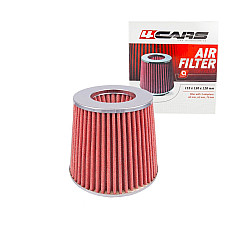 Filtru aer conic sport 4Cars - Crom/Rosu