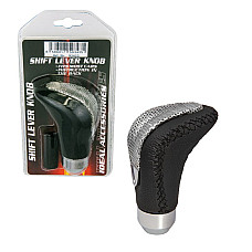 Maner schimbator viteza imitatie piele Lever negru 4Cars - Resigilat