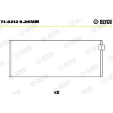 Cuzineti biela Rulment de conrod 025 FIAT 1000 800 C03-80-CO3-80-CP3-100 01.69-12.80 FIAT Series 70, Cadru de sprijin, 01.1972 - 08.1978 Glyco 71-4212 0.25mm