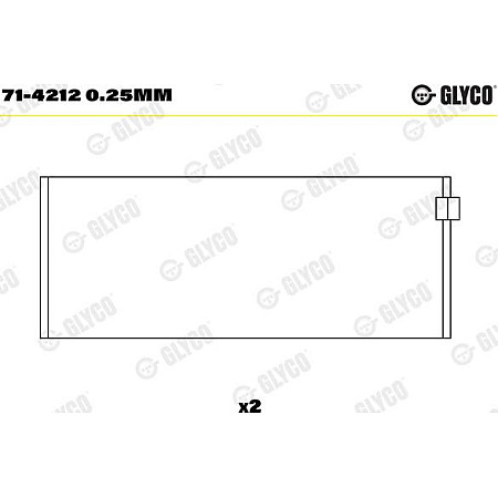 Cuzineti biela Rulment de conrod 025 FIAT 1000 800 C03-80-CO3-80-CP3-100 01.69-12.80 FIAT Series 70, Cadru de sprijin, 01.1972 - 08.1978 Glyco 71-4212 0.25mm