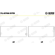 Cuzineti. arbore cotit Rulment de conrod STD se potriveste. DAF 45 55 CF 65 F 1000 F 600 F 800 LF 45 LF 55 SB IVECO EUROCARGO I- VW WORKER, 03.1981 - Glyco 71-4708 STD