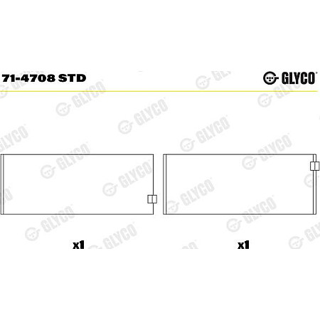 Cuzineti. arbore cotit Rulment de conrod STD se potriveste. DAF 45 55 CF 65 F 1000 F 600 F 800 LF 45 LF 55 SB IVECO EUROCARGO I- VW WORKER, 03.1981 - Glyco 71-4708 STD