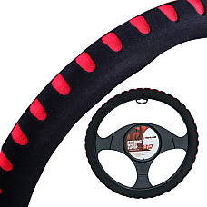 Husa volan burete color 4Cars -  37-39cm - Negru/Rosu